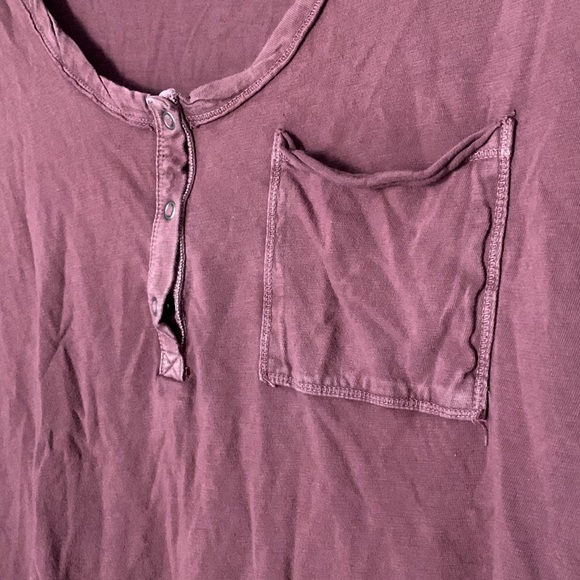Aerie oversized Henley in maroon - Picture 2 of 6